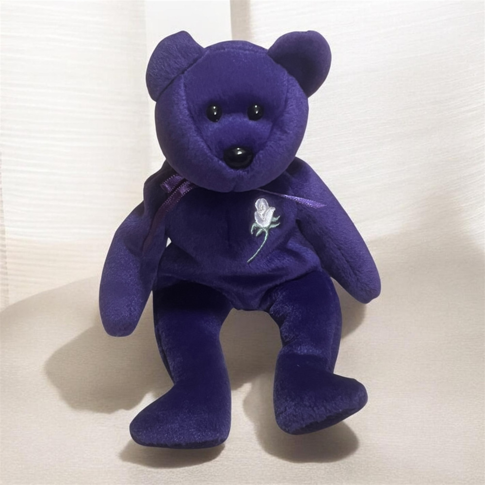 Ty Beanie Baby Princess Diana Bear Purple Plush